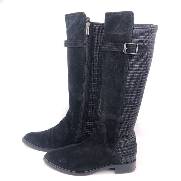 Aquatalia Black Leather Riding Boots 10 - Picture 2 of 11